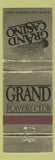 Matchbook Cover - Grand Casino Players Club Biloxi Gulfport Mille Lacs Avoyelles