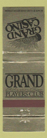 Matchbook Cover - Grand Casino Players Club Biloxi Gulfport Mille Lacs Avoyelles