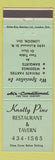 Matchbook Cover - Knotty Pine Restaurant Tavern London ON green