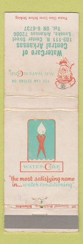 Matchbook Cover - Water Care Central Arkansas Lonoke AR WORN