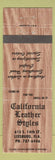 Matchbook Cover - California Leather Styles Leesburg FL