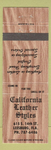 Matchbook Cover - California Leather Styles Leesburg FL