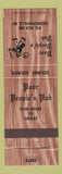 Matchbook Cover - Poor People's Pub Sanbornville NH