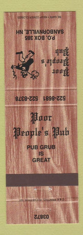 Matchbook Cover - Poor People's Pub Sanbornville NH