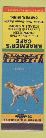 Matchbook Cover - Kraemer's Cafe Carver MN setter