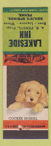 Matchbook Cover - Lakeside Inn Boiling Springs PA Cocker Spaniel