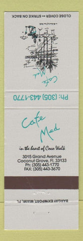 Matchbook Cover - Cafe Med Coconut Grove FL