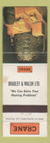 Matchbook Cover - Crane Bathroom Fixtures Canada WORN