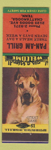 Matchbook Cover - Pan Am Grill Chattanooga TN Great Dane