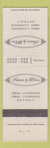 Matchbook Cover - Interiors by REA Detroit MI