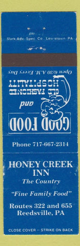 Matchbook Cover - Honey Creek Inn Reedsville PA
