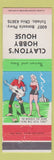 Matchbook Cover - Clayton's Hobby House Toledo OH hillbilly
