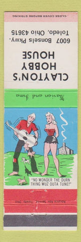 Matchbook Cover - Clayton's Hobby House Toledo OH hillbilly