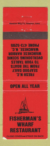 Matchbook Cover - Fisherman's Wharf Restaurant Wanchese NC