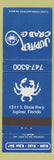 Matchbook Cover - Jupiter Crab Jupiter FL