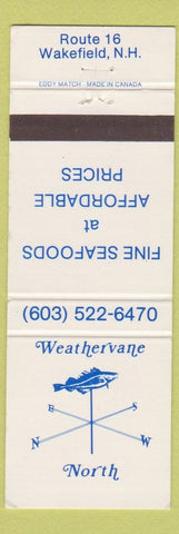 Matchbook Cover - Weathervane North Seafood Wakefield NH