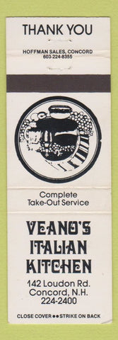Matchbook Cover - Veano's Italian Kitchen Concord NH