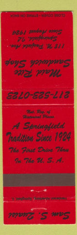 Matchbook Cover - Maid Rite Sandwich Shop Springfield IL