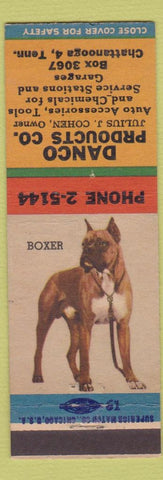 Matchbook Cover - Danco Products Chattanooga TN Boxer dog