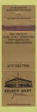 Matchbook Cover - Golden West Hotel San Diego CA