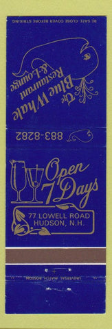 Matchbook Cover - Blue Whale Restaurant Hudson NH
