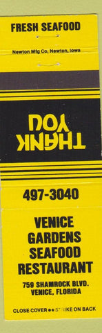 Matchbook Cover - Venice Gardens Seafood Venice FL