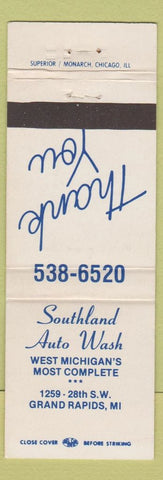 Matchbook Cover - Southland Auto Wash Grand Rapids MI