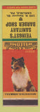 Matchbook Cover - Yeingst's Barber Shop Carlisle PA Collie