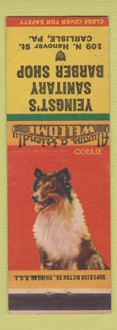 Matchbook Cover - Yeingst's Barber Shop Carlisle PA Collie