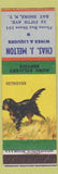 Matchbook Cover - Chas Melton Wines Liquors Bay Shore NY Retriever