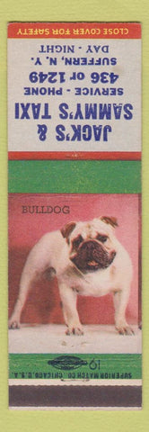 Matchbook Cover - Jack's and Sammy's Taxi Suffern NY Bulldog