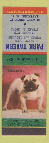 Matchbook Cover - Park Tavern Bayshore NY Bulldog