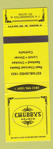 Matchbook Cover - Chubby's Hearth West Collingswood NJ