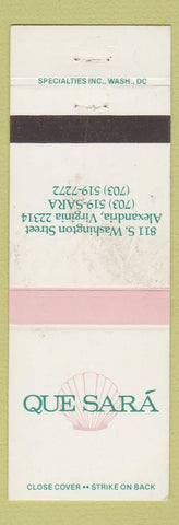 Matchbook Cover - Que Sara Alexandria VA STAINED