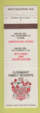 Matchbook Cover - Clermont Family Resorts North Woodstock Lincoln NH