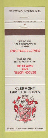 Matchbook Cover - Clermont Family Resorts North Woodstock Lincoln NH