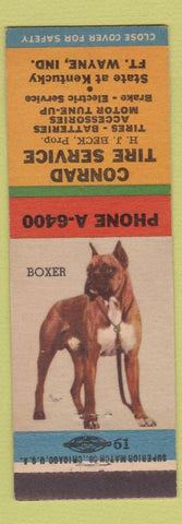 Matchbook Cover - Conrad Tire Service Fort Wayne IN Boxer