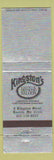 Matchbook Cover - Kingston's Saloon Boston MA