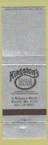 Matchbook Cover - Kingston's Saloon Boston MA
