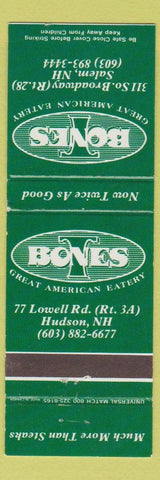 Matchbook Cover - T Bones Salem NH