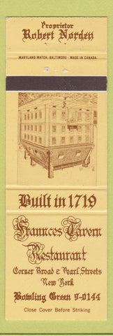 Matchbook Cover - Frances Tavern Restaurant New York City