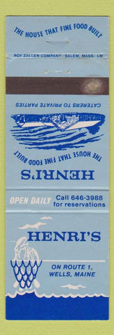 Matchbook Cover - Henri's Wells ME WEAR