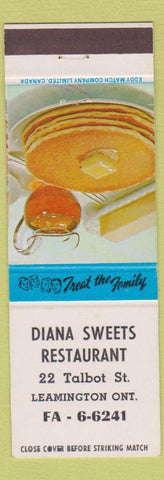 Matchbook Cover - Diana Sweets Restaurant Leamington ON