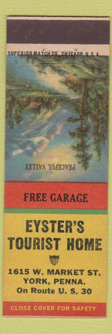 Matchbook Cover - Eyster's Tourist Home York PA
