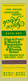 Matchbook Cover - Spice Rack Restaurant San Diego CA