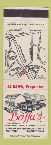 Matchbook Cover - Baffa's Restaurant  Chicago?