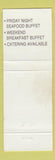 Matchbook Cover - BJ Bricker's Steaks Springfield VT Claremont NH