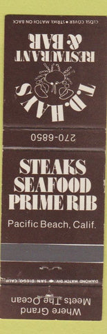 Matchbook Cover - TD Hays Restaurant Pacific Beach CA