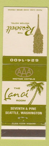 Matchbook Cover - Roosevelt Motor Hotel Seattle WA