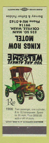 Matchbook Cover - Kings Row Motel Colville WA